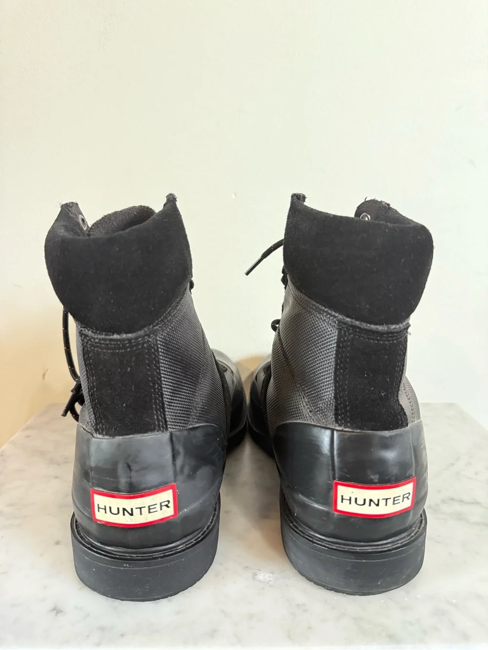 Hunter Men's Black Waterproof Lace-Up Rain & Snow Boots